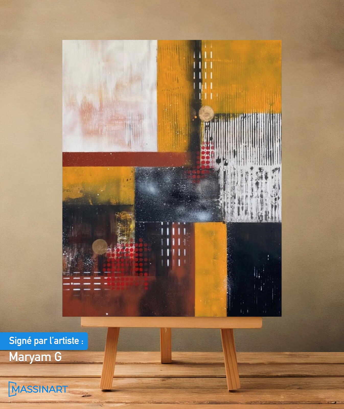 Yellow Legend - signé par l'artiste Maryam GSS.